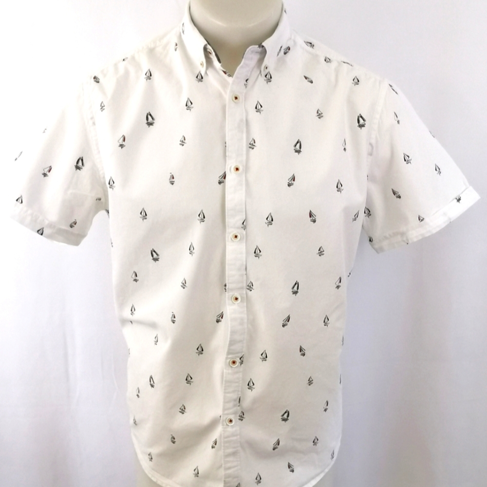 Denim and Flower short sleeve shirt